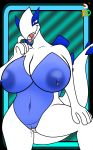  anthro areola bds_charmeleon big_breasts blue_areola blue_nipples breasts digital_media_(artwork) drooling female huge_breasts interspecies leaking legendary_pok&eacute;mon lugia mature_female messy nintendo nipples nude pok&eacute;mon pok&eacute;mon_(species) pok&eacute;philia pose precum pussy saliva slightly_chubby solo thick_thighs video_games 