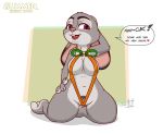  2018 anthro bikini breasts clothed clothing digital_drawing_(artwork) digital_media_(artwork) disney ears_down eyelashes female fur grey_fur hi_res hyenatig_(artist) judy_hopps lagomorph mammal multicolored_fur navel purple_eyes rabbit short_stack simple_background solo string_bikini swimsuit text two_tone_fur wide_hips zootopia 