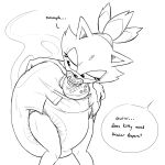 1:1 2025 abdl ageplay anthro bent_over bib big_diaper biped black_and_white blaze_the_cat clothed clothing dialogue diaper digital_media_(artwork) domestic_cat eyelashes felid feline felis female forehead_gem gem hair half-closed_eyes hand_on_diaper hand_on_own_diaper hi_res huge_diaper infantilism looking_at_diaper looking_back mammal mewabdl monochrome narrowed_eyes object_in_mouth offscreen_character pacifier pacifier_in_mouth pet_name roleplay sega simple_background soiled_diaper solo sonic_the_hedgehog_(series) speech_bubble standing stink_fumes talking_to_another teasing tied_hair touching_diaper unclean_diaper used_diaper wearing_diaper white_background