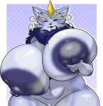 absurd_res ameliemercedez anthro areola big_breasts big_butt blue_eyes breast_grab breast_play breast_squish breasts butt cheek_tuft clothing facial_tuft felid female fluffy fluffy_ears fluffy_tail genitals hand_on_breast hi_res huge_breasts huge_butt huge_thighs humanoid hyper hyper_breasts league_of_legends legwear mammal mane neck_tuft purple_body riot_games solo squish standing tail tencent thick_thighs tuft whiskers yellow_whiskers yuumi_(lol)