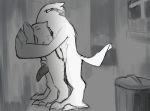  alley anal anal_penetration animated anthro anthro_on_anthro avian barefoot beak big_dom_small_sub big_feet bird black_and_white claws dacad erection eyes_closed feathers male male/male monochrome nude outside parakeet parrot penetration penis sex sharp_claws size_difference standing standing_while_penetrated thrusting toe_claws trash_can 