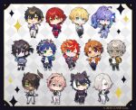  6+boys :d ;d akebiashita alcohol animal_ears animal_print antenna_hair aqua_eyes aragami_oga argyle_background arurandeisu astel_leda asymmetrical_legwear black_hair black_headband black_pants black_shirt black_shorts black_streaks blonde_hair blonde_streaks blue_eyes blue_hair blue_streaks blush_stickers bottle champagne champagne_bottle champagne_flute chibi chibi_only commentary_request copyright_notice cup dark-skinned_male dark_skin demon_horns drinking_glass ear_piercing earrings everyone eyepatch fangs flower glasses green-tinted_eyewear green_eyes grey_jacket grin hair_ornament hair_over_one_eye half_updo hanasaki_miyabi headband heterochromia hitodama hizaki_gamma holding holding_bottle holding_flower holostars horn_ornament horn_ring horns jackal_boy jackal_ears jackal_tail jacket jacket_on_shoulders jewelry kageyama_shien kanade_izuru kishido_temma leopard_print letterman_jacket lightning_bolt_hair_ornament lightning_bolt_symbol long_hair male_focus medium_hair minase_rio mole mole_under_eye multicolored_hair multiple_boys official_alternate_costume official_art one_eye_closed open_clothes open_jacket open_mouth orange_eyes orange_hair orange_jacket pants piercing pink_hair ponytail purple_eyes purple_flower purple_hair purple_jacket purple_pants purple_rose purple_shirt red_hair red_jacket red_pants rikka_(holostars) rose round_eyewear sharp_teeth shirt short_hair shorts single_horn single_thighhigh smile sparkle streaked_hair suit tail teeth thighhighs tinted_eyewear torn_clothes torn_pants torn_shirt track_jacket utsugi_uyu vest virtual_youtuber white_hair white_jacket white_pants white_shirt white_vest yatogami_fuma yellow_eyes yukoku_roberu 