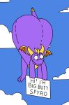  balloon big_butt butt cloud dragon horn parody sign sky spyro spyro_the_dragon text the_simpsons unknown_artist video_games wings 