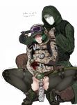  1boy 1girl baseball_cap black_gloves blood blush boots camouflage colored_pubic_hair crying crying_with_eyes_open ela fingerless_gloves forced goggles goggles_on_head green_gloves green_hair green_pubic_hair headphones humiliation mask military object_insertion pistol poland pubic_hair pussy rainbow_six_siege rape spread_legs tagme text torn_clothes trembling uncensored vaginal vaginal_object_insertion white_background wrongnhoka 
