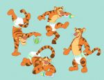 2021 absurd_res ageplay anthro baby_bottle ball biped clean_diaper clothed clothing colt3n diaper digital_media_(artwork) disney felid fur happy hi_res infantilism male mammal markings multiple_poses open_mouth open_smile orange_body orange_fur pantherine pose roleplay simple_background smile solo striped_body striped_fur striped_markings striped_tail stripes tail tail_markings tennis_ball tiger tigger topless wearing_diaper winnie_the_pooh_(franchise)
