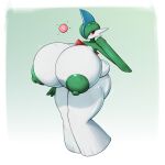 big_breasts border breasts crossgender female female_symbol full-length_portrait gallade gender_symbol generation_4_pokemon glistening glistening_breasts glistening_nipples gradient_background green_background green_body green_hair green_nipples green_skin hair hi_res horn huge_breasts humanoid hyper hyper_breasts looking_at_viewer male male_humanoid mtf_crossgender multicolored_body nintendo nipples pokemon pokemon_(species) pokemon_champions_(game) portrait red_eclipse red_eyes simple_background spikes spikes_(anatomy) standing symbol thick_thighs two_tone_body white_body white_border white_skin wide_hips