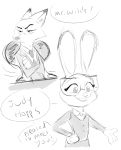  2016 anthro canine disney female fox hi_res judy_hopps judylavernehopps lagomorph male mammal nick_wilde rabbit sketch zootopia 