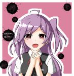 blush dress hagikaze_(kantai_collection) kantai_collection long_hair personification purple_hair red_eyes side_ponytail smile 