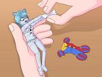 2026 alternate_species blue_bra blue_clothing blue_hair blue_panties blue_underwear bottomwear bra breasts clothed clothing digital_drawing_(artwork) digital_media_(artwork) doll duo eyewear feet female frilly frilly_clothing frilly_panties frilly_underwear glasses hair hi_res human humanized inner_ear_fluff jester_outfit mammal micro mixed_breed navel open_mouth panties pattern_bottomwear pattern_bra pattern_clothing pattern_panties pattern_topwear pattern_underwear pomsky ponponthedreambunny solo_focus toes topwear topwear_removed tuft underwear underwear_only undressing undressing_another white_clothing white_topwear willow_(willowwynter)