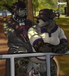 age_difference american_pit_bull_terrier anthro bear bodily_fluids canid canine canis clothed clothed_sex clothing cum cum_in_clothing cum_inside cum_through_clothing domestic_dog duo erection erection_under_clothing excessive_cum excessive_genital_fluids genital_fluids havhavoc havoc_(havhavoc) hi_res hunting_dog male male/male mammal multiple_piercings partially_clothed penetration piercing pit_bull public public_sex salazar_(havhavoc) sex sweat tattoo terrier wet wet_clothing