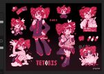  ahoge alternate_costume artist_name birdbrain_(synthesizer_v) cellphone chibi chibi_inset drill_hair flip_phone fumo_(doll) heart igaku_(utau) kasane_teto kasane_teto_(sv) kasane_teto_(utau) mesmerizer_(vocaloid) phone rchyl red_eyes red_hair red_theme synthesizer_v tetoris_(synthesizer_v) twin_drills utau 