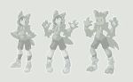  2016 anthro canine clothed clothing footwear grey_background hoodie hukeng human looking_at_viewer male mammal monochrome open_mouth pants sequence shoes simple_background smile solo standing surprise tail_growth transformation were werewolf 
