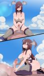  1boy 1girl ass bare_arms bare_shoulders breasts cleavage curvy erza_scarlet fairy_tail handjob high_heel_boots hips large_breasts lexus_(artist) long_hair navel nipples penis red_hair sitting_on_face smile stomach thick_thighs thighhighs thighs two-handed_handjob wide_hips 