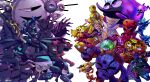  anger_vein black_sclera blue_eyes blue_goddess_(miitopia) boss_snurp_(miitopia) calc_king_(miitopia) closed_eyes collar colored_sclera colossal_serpent_(miitopia) commentary_request dark_king_(miitopia) dark_queen_(miitopia) dark_sun_(miitopia) dragon dragon_lord_(miitopia) earrings elite_goblin_(miitopia) everyone evil_sage_(miitopia) eyelashes face_piercing facial_hair fingernails frog_king_(miitopia) frog_queen_(miitopia) goblin golem gourmet_burger_(miitopia) green_eyes grey_eyes heavy_golem_(miitopia) highres holding holding_pitchfork holding_staff horns jewelry juvenile_snurp_(miitopia) king_cow_(miitopia) king_of_hounds_(miitopia) light_lord_(miitopia) light_sage_(miitopia) medal_(miitopia) miitopia minotaur multiple_heads mustache neon_pharaoh_(miitopia) no_humans nose_piercing nose_ring one-eyed open_mouth piercing pitchfork purple_eyes red_eyes red_fiend_(miitopia) rikka_natsu_27 sharp_fingernails sharp_teeth simple_background smile spiked_collar spikes spoilers staff sunglasses teeth thick_eyebrows ultimate_robot_warrior_(miitopia) upper_teeth_only white_background wings yellow_eyes 