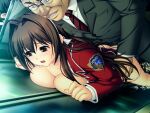  1boy 1girl against_glass age_difference ahoge ass blazer blush breast_press breasts breasts_on_glass brown_eyes brown_hair chikan clothed_sex clothes_lift cum doggystyle dutch_angle evil_grin evil_smile formal_clothes game_cg glasses grin hair_intakes hair_ribbon hairband hetero jacket large_breasts long_hair maishima_yuri molestation multiple_boys necktie nerawareta_megami_tenshi_angel_tear no_bra non-web_source official_art old open_clothes open_mouth open_shirt panties panty_pull pink_panties public_indecency pussy_juice rape ribbon sad school_uniform self-datamine sex sex_from_behind shirt skirt skirt_lift smile socks suit sweat tears torso_grab train_interior tsukumo_kazuita ugly_bastard underwear variant_set 