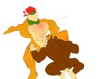  body_hair bowser_(character) chest_hair donkey_kong_(character) donkey_kong_(series) fellatio male mario_bros_(series) muscular muscular_male nintendo oral sex video_games 