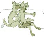  aardwolf anneke_(weaver) anthro brother can clothed clothing disney drunk duo fan_character female hyena incest licking male mammal pack_street seductive sibling sister sitting sofa tongue tongue_out topless visiti wolter_(weaver) zootopia 