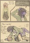 anthro balls bklo blush bodily_fluids bottomwear breasts butt clothed clothed_sex clothing comic cum cum_drip deltarune dialogue dripping duo genital_fluids genitals gynomorph hair human humanoid intersex intersex/male kris_dreemurr legwear lizard male mammal moan on_ground onomatopoeia partially_clothed penis pubes reptile risky_sex rubbing_head scalie sex skirt sound_effects susie_(deltarune) sweater text thigh_highs thoughts topwear undertale_(series)