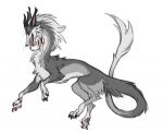  ambiguous_feral ambiguous_gender belly_nipples black_claws black_horn blue_eyes cheek_tuft claws colored_sketch dragon ear_piercing ear_ring facial_tuft fangs feral fur furred_dragon furred_scalie grey_body grey_fur heatherwolf horn mythological_creature mythological_scalie mythology nipples open_mouth pawpads piercing red_nipples red_pawpads red_tongue ring_piercing scalie side_view simple_background sketch solo tail tail_tuft teeth tongue tongue_out tuft whiskers white_background white_body white_fur 