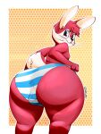  3:4 absurd_res anthro bulge butt clothing clothing_pull hi_res isdracko25 lagomorph leporid male mammal panties presenting presenting_hindquarters rabbit solo underwear underwear_pull 
