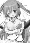  1girl claire_rouge monochrome seirei_tsukai_no_blade_dance twintails 