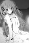  1girl bed claire_rouge monochrome seirei_tsukai_no_blade_dance 