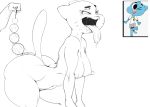  2017 ahegao anal anal_beads anthro ber00 breasts cartoon_network cat digital_media_(artwork) disembodied_hand drooling duo feline female half-closed_eyes humanoid line_art long_tongue looking_pleasured mammal mature_female navel nicole_watterson nipples nude raised_tail saliva sex_toy simple_background the_amazing_world_of_gumball tongue tongue_out white_background 
