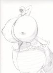  2018 anthro big_breasts breasts clothed clothing female huge_breasts hyper hyper_breasts leech monochrome mythicswords nipples sketch solo standing thick_thighs voluptuous wide_hips 