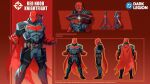  batman_(series) batman_symbol belt bodysuit boots character_name character_profile color_guide commentary company_name cowl dc:_dark_legion dc_comics english_commentary from_behind full_body gloves grey_bodysuit jason_todd looking_at_viewer mask multicolored_bodysuit multiple_views muscular muscular_male official_art pants pointing_out_the_details red_hood_(dc) red_mask reference_sheet simple_background standing superhero_costume taut_bodysuit taut_clothes turnaround two-tone_bodysuit utility_belt 
