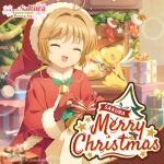  >_< 1girl ^_^ antenna_hair blurry blurry_background box brown_hair candy candy_cane capelet cardcaptor_sakura cardcaptor_sakura:_memory_key christmas christmas_ornaments christmas_stocking christmas_tree closed_eyes commentary copyright_logo copyright_name creature english_commentary fireplace food fur-trimmed_capelet fur-trimmed_headwear fur_trim gift gift_box gloves green_eyes hair_intakes hat highres holly kero_(cardcaptor_sakura) kinomoto_sakura logo merry_christmas official_art open_mouth red_capelet red_gloves red_hat santa_costume santa_hat short_hair smile white_wings wings 