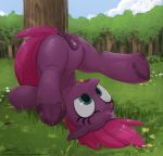  2018 absurd_res anatomically_correct anatomically_correct_pussy anus broken_horn equine eyelashes female feral fizzlepop_berrytwist_(mlp) hair hi_res hooves horn mammal my_little_pony my_little_pony_the_movie open_mouth outside pussy selenophile solo tempest_shadow_(mlp) tongue tree underhoof unicorn 