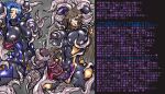 2girls armored_bodysuit bodysuit brown_hair commentary_request fortified_suit fortified_suit_(imperial_royal_guard) futanari impossible_bodysuit impossible_clothes kisiz long_hair mature_female mecha_pilot_suit multiple_girls muv-luv muv-luv_alternative muv-luv_total_eclipse restrained takamura_yui takatsukasa_kyouko tentacle_on_penis tentacles translation_request 