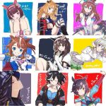  6+girls :d ahoge animal_ears arm_up artist_name ascot asymmetrical_gloves bandeau bare_shoulders believe_(purity)_(umamusume) believe_(umamusume) black_coat black_hair black_jacket black_shirt black_sports_bra black_sweater black_vest blue_background blue_bandeau blue_eyes blue_jacket blue_shirt blue_skirt blue_sports_bra blunt_bangs blush bob_cut bow bowtie braid braided_sidelocks breasts brown_choker brown_hair buttons cape character_name choker closed_mouth clothing_cutout coat collarbone commentary_request curren_bouquetd'or_(racing)_(umamusume) curren_bouquetd'or_(umamusume) detached_sleeves double-breasted dress ear_covers ear_flower ear_ornament ear_ribbon ears_through_headwear elbow_gloves epaulettes espoir_city_(red_devil_gear)_(umamusume) espoir_city_(umamusume) fenomeno_(black_flames_of_the_righteous_spirit)_(umamusume) fenomeno_(umamusume) flipped_hair flower frilled_dress frilled_wrist_cuffs frills gloves green_choker green_sailor_collar green_shorts grey_eyes grey_hair grey_hairband grey_leotard grey_skirt grey_sleeves grin hair_between_eyes hair_flower hair_ornament hairband hairclip hat head_tilt highleg highleg_leotard holding holding_flower hood hood_down hooded_jacket horse_earrings horse_ears horse_girl horse_tail horseshoe_hat_ornament horseshoe_ornament hugging_own_legs initial jacket katsuragi_ace_(dragon_rising_to_the_top)_(umamusume) katsuragi_ace_(umamusume) large_breasts layered_shirt leaning_forward leaning_to_the_side leotard long_hair long_sleeves looking_at_viewer loose_socks low_twin_braids lowleg lowleg_skirt medium_breasts midriff mihono_bourbon_(mb-19890425)_(umamusume) mihono_bourbon_(umamusume) mismatched_ear_covers mismatched_gloves multicolored_hair multicolored_jacket multiple_girls navel necktie nishino_flower_(layered_petals)_(umamusume) nishino_flower_(umamusume) one_eye_closed open_clothes open_jacket open_mouth orange_hair outline outside_border panch4989new panty_straps parted_lips peaked_cap pink_ascot pink_hairband pink_necktie ponytail purple_eyes purple_hair red_cape red_jacket revision ribbon sailor_collar seiun_sky_(reeling_in_the_big_one)_(umamusume) seiun_sky_(umamusume) shirt short_hair shorts shoulder_cutout sidelocks signature silver_hairband simple_background single_ear_cover single_epaulette single_hair_streak sitting skirt sleeveless sleeveless_dress small_breasts smile socks sports_bra streaked_hair striped_clothes striped_thighhighs sunflower sunflower_hair_ornament sweater tail tassel tassel_hair_ornament teeth thighhighs tokai_teio_(peak_joy)_(umamusume) tokai_teio_(umamusume) twin_braids two-tone_jacket umamusume upper_body v very_long_braid vest white_bow white_bowtie white_dress white_gloves white_hair white_jacket white_leotard white_outline white_ribbon white_streaks white_thighhighs wrist_cuffs x_hair_ornament 