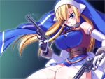  1girl belt blonde_hair blue_eyes breasts chain closed_mouth collar colt_python covered_nipples cross cuffs dual_wielding elbow_gloves game_asset gloves gun handgun holding holding_gun holding_weapon jewelry kamei large_breasts long_hair m1911 non-web_source nun official_art revolver seira_kamui seito_kaichou_hikaru self-datamine smoke smoking_barrel solo thighhighs trigger_discipline v-shaped_eyebrows variant_set visual_novel_cg weapon 