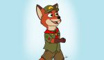  2016 anthro canine child clothing digital_media_(artwork) disney fox fur green_eyes greydaboy male mammal nick_wilde simple_background young zootopia 