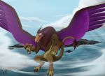  2018 avian beak digital_media_(artwork) feathered_wings feathers fur griffin_(quest_for_camelot) gryphon hi_res male nighteternal2469 quest_for_camelot wings 