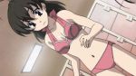  1girl animated animated_gif bikini breast_grab breasts cleavage female locker_room medium_breasts saionji_sekai 