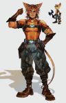  animal_ears artist_name bag belt belt_bag black_bag black_trim blue_pants boots brown_belt brown_boots brown_gloves chest_harness clenched_hand closed_mouth covered_pectorals english_commentary fake_tail full_body gloves green_eyes hand_up harness headwear_request high_collar highres humanization humanoid_and_humanization itssanlee looking_up male_focus medium_hair mole mole_under_mouth orange_hair orange_shirt pants pants_tucked_in pectorals raised_eyebrow ratchet_&amp;_clank ratchet_(ratchet_&amp;_clank) reference_inset science_fiction shadow shirt short_sleeves shoulder_pads side_part silver_belt smile solo striped_clothes striped_pants striped_shirt tail thick_arm_hair thick_eyebrows under-elbow_gloves vertical-striped_clothes vertical-striped_pants vertical-striped_shirt wavy_hair 