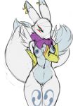  alternate_color anthro breasts colored_sketch digimon female furball nipples open_mouth pussy renamon small_breasts solo standing wide_hips 