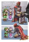  ... 1girl 2boys absurdres artist_name belt blonde_hair blue_eyes boots border brown_belt brown_boots cape child commentary_request date_(fruit) dated dress english_text fairy fold-over_boots food fruit ganondorf gerudo green_hat green_tunic hat highres holding holding_food holding_fruit instrument link long_dress multiple_boys musical_note navi open_mouth own_hands_together piano pink_dress pink_hat pointy_ears princess_zelda red_cape red_hair satoruru shoulder_belt sitting smile sparkle spoken_ellipsis standing the_legend_of_zelda the_legend_of_zelda:_ocarina_of_time triforce tunic twitter_username two-tone_dress white_border white_dress young_link young_zelda 