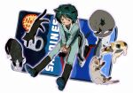  1boy aeug animal animal_ears black_cat blue_eyes blue_hair blush calico_(pattern) calico_cat cat cat_ears cat_tail commentary english_commentary frown full_body gundam highres kamille_bidan looking_at_viewer military_uniform multiple_cats muluo0128 pet pet_food sardine science_fiction tail zeta_gundam 