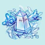  blue_background kurapixel looking_at_viewer no_humans pokedex_number pokemon pokemon_(creature) regice simple_background solo 