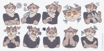 000atanerriaper000 anthro clothed clothed_anthro clothed_male clothing domestic_cat ears_down ears_up eyebrows felid feline felis fur heart_eyes heart_symbol hi_res looking_at_viewer looking_forward male mammal orange_eyes pivoted_ears question_mark shirt solo speech_bubble sticker telegram_sticker topwear
