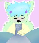 absurd_res alien anthro blue_body blue_fur blush bodily_fluids canid canine canis close-up cum cum_drip cum_in_mouth cum_inside deep_throat dripping drooling duo erection eyes_closed fellatio fur genital_fluids genitals glorbz green_body green_fur hand_on_penis handjob hi_res male male/male mammal oral oral_penetration penetration penile penis penis_in_mouth pink_background portrait purple_penis saliva sex simple_background slimyyylime solo wolf yellow_body yellow_fur