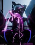 3d_(artwork) anthro balls bodily_fluids clothed clothing cum cum_drip cum_on_balls cum_on_penis digital_media_(artwork) dripping drone dronification erection gas_mask genital_fluids genitals grabbing_viewer hi_res holding_viewer latex latex_clothing latex_skinsuit looking_at_viewer machine male mask nude penile penis protogen rooftop skinsuit solo tanza3d tanza_(tanza3d) tapering_penis tight_clothing visor