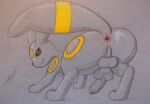absurd_res all_fours animal_genitalia animal_penis anus balls bodily_fluids butt canine_genitalia canine_penis cum cum_drip dripping eeveelution feral generation_2_pokemon genital_fluids genitals hi_res knot knotted_penis loobylewds looking_at_viewer looking_back male multicolored_body nintendo nude paws penis perineum pink_anus pokemon pokemon_(species) raised_tail rear_view red_eyes simple_background sketch smug solo tail traditional_media_(artwork) umbreon
