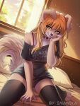 2026 anthro biped breasts canid canine canis claws clothed clothed_anthro clothed_female clothing countershade_torso countershading digital_drawing_(artwork) digital_media_(artwork) domestic_dog feet female fingers front_view fur hair imanika inside kneeling mammal smile solo tail toes tongue