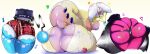 absurd_res anthro anus azumarill banette beady_eyes big_breasts big_butt black_eyes blue_body blush bottomwear breasts butt clothed clothing featureless_feet feet female generation_2_pokemon generation_3_pokemon generation_6_pokemon genitals goodra group hi_res huge_butt humanoid jirachi legendary_pokemon looking_at_viewer looking_back looking_back_at_viewer nintendo nipples open_mouth open_smile pink_body pokemon pokemon_(species) rear_view red_bottomwear red_clothing red_shorts shiny_pokemon shorts simple_background sitting slime smile tan_body tohtori_crow vulva white_background white_body yellow_body