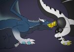 after_vore anarog anarog_(artist) balls belly big_belly black_body black_scales blue_body blue_scales bone bones_in_feces bones_in_stomach claws colored_feces cybernetics cyborg cyborg_dragon disposal dragon duo eating_feces feces feces_in_mouth feces_in_stomach feral genitals hand_on_belly hi_res horn hybrid inflation living_toilet machine male male/male multicolored_body mythological_creature mythological_scalie mythology nude robot scales scalie scat_inflation scatplay simple_background unusual_feces vore white_body white_scales winter_(black-winter) yellow_feces