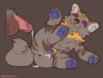 4:3 after_sex andromorph andromorph/male animate_inanimate anthro bodily_fluids cum cum_inside duo genital_fluids hyena hypnosis hypnotic_eyes intersex intersex/male male male/male mammal mastectomy_scar mind_control mossillusion multi_nipple nipples pawpads plushie plushophilia scar smile